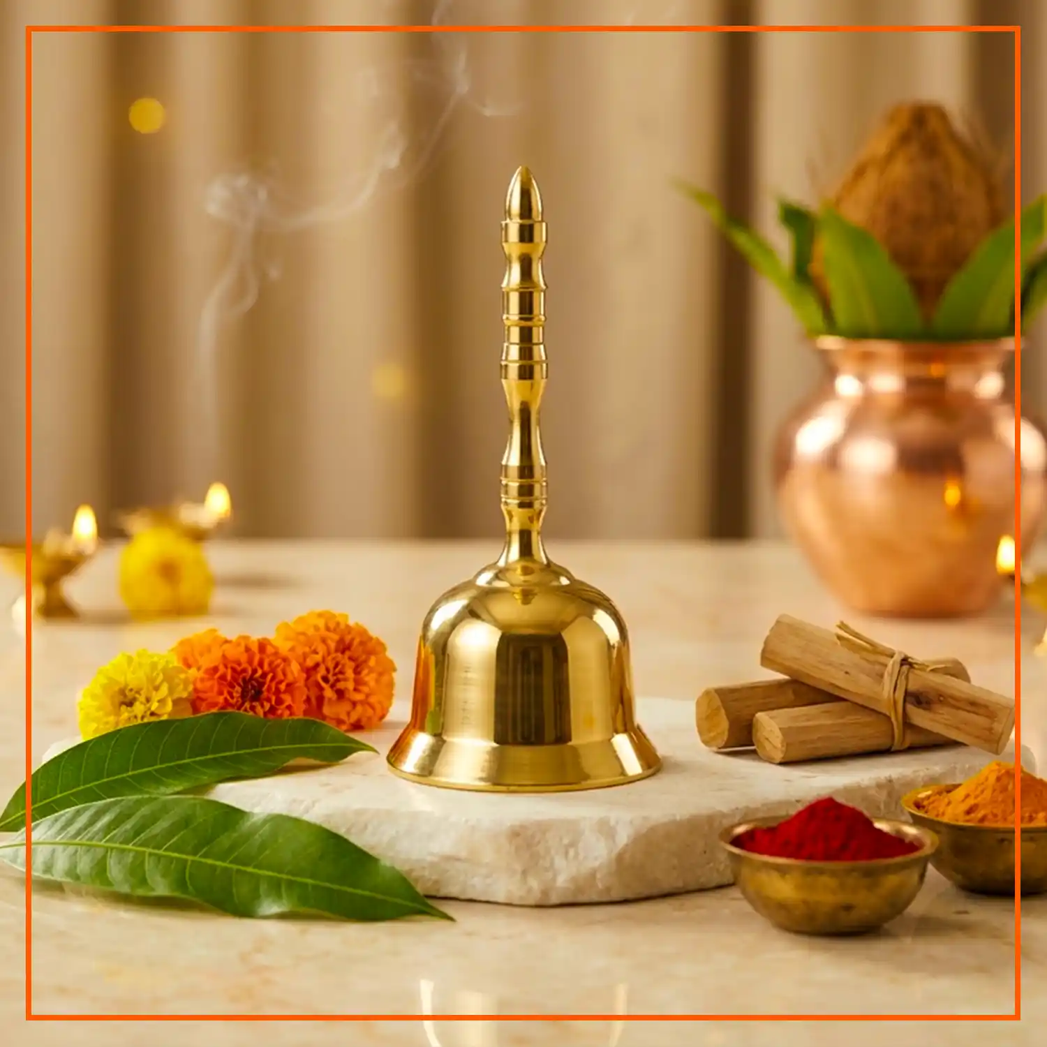 Traditional Brass Aarti Bell | Ghanti for Pooja